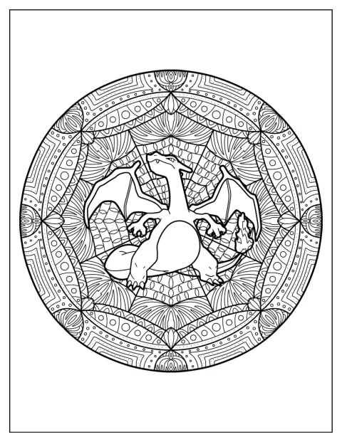 Charizard znajduje się wśród wzorów mandali.