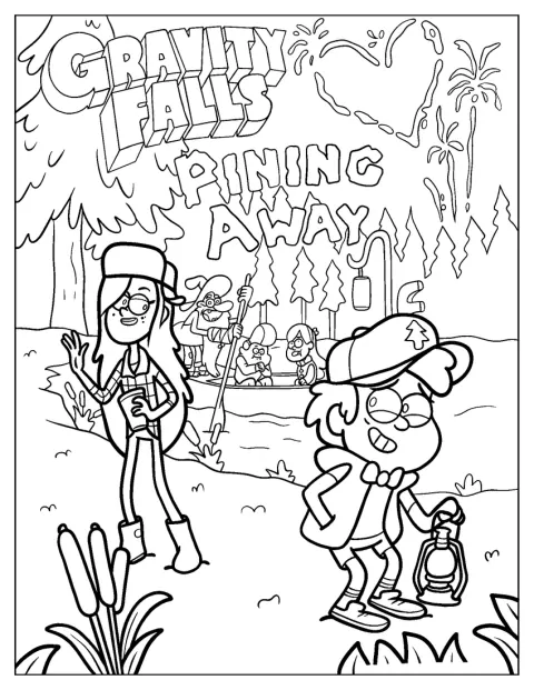 Connor și Dipper apar împreună pe posterul „Pining Away” din Gravity Falls.