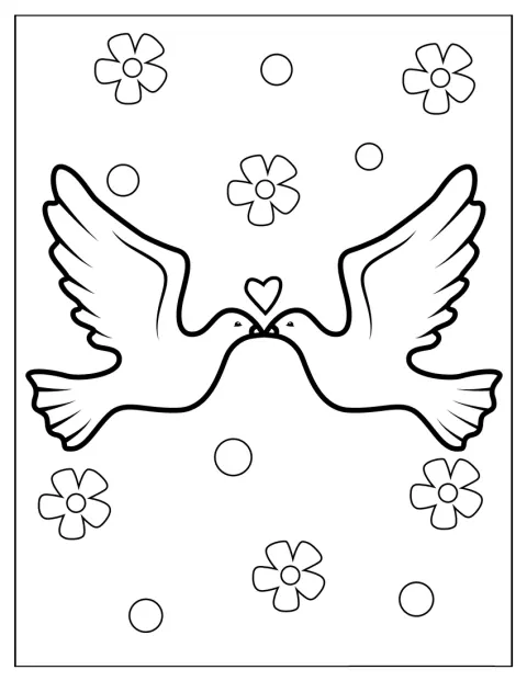 Zwei Tauben küssen sich als Symbol der Liebe.