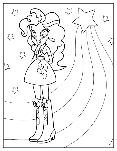 ピンキーパイがエクエストリアガールズの姿で描かれています。