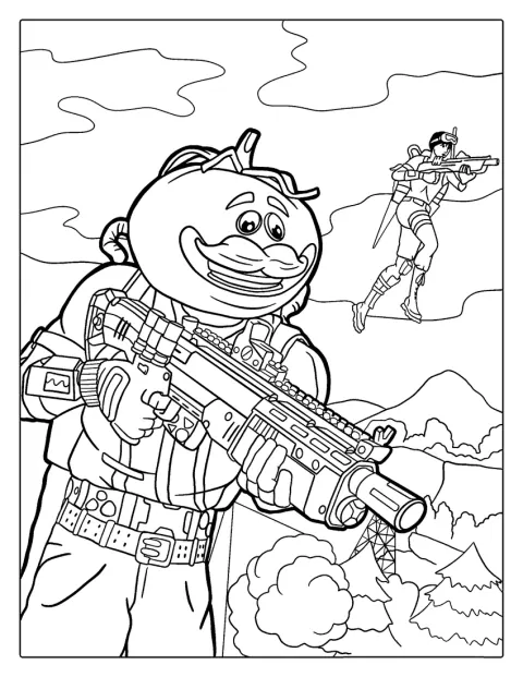 Tomato Head -hahmo poseeraa Fortnite-asussaan.