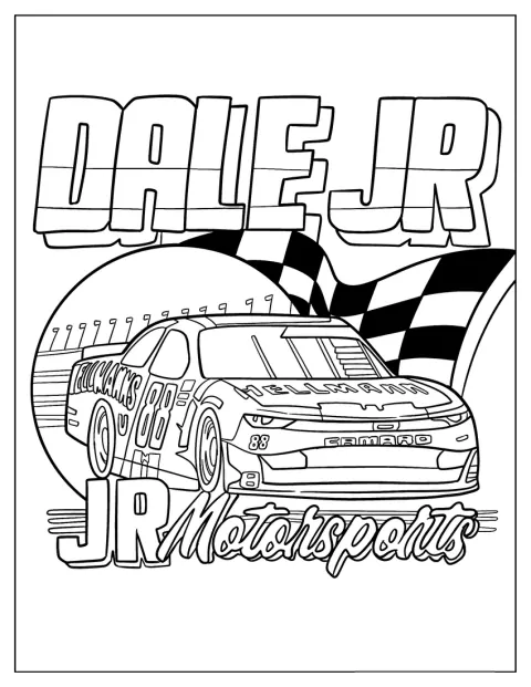Dale Jrs. Chevrolet Camaro ist als NASCAR-Rennwagen dargestellt.