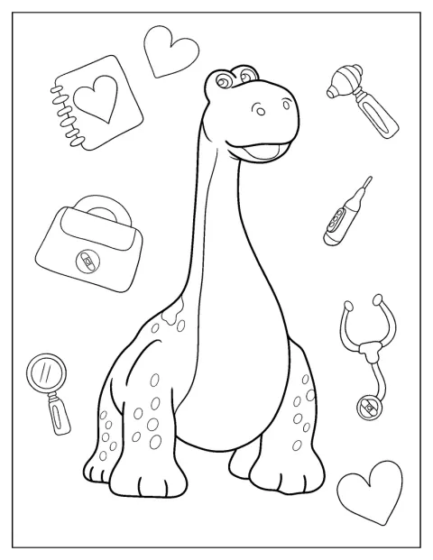 Bronty, der Dinosaurier, ist allein abgebildet.