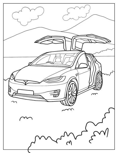 Tesla Model X With Doors Open