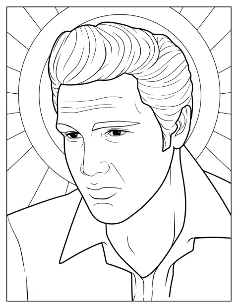 Elvis Presleyn kasvot näkyvät yksinkertaisessa muotokuvassa.