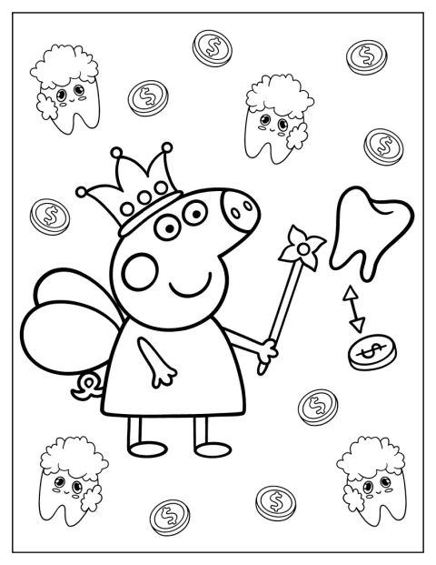Peppa Pig apparaît déguisée en petite souris.