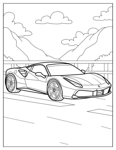 Una Ferrari GTO percorre una strada tortuosa tra le colline.