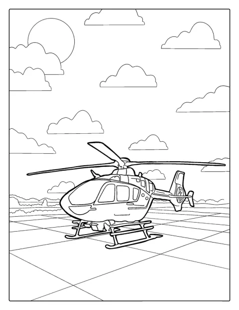 Bell 206 Helicopter Coloring Sheet