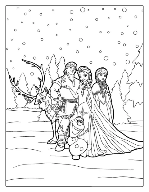 Los personajes de Frozen aparecen en una escena inspirada en la película.