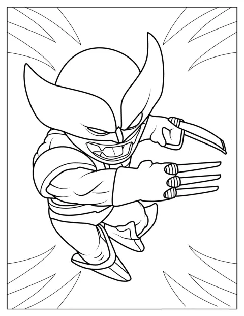 Wolverine ve stylu chibi se chystá bojovat.
