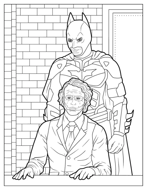 Batman vyslýchá Jokera během jejich společného setkání.