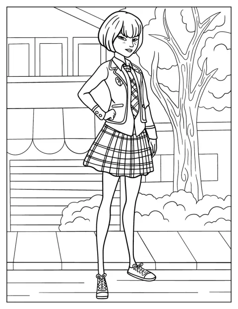 Kagami Tsurugi posa indossando la sua uniforme.