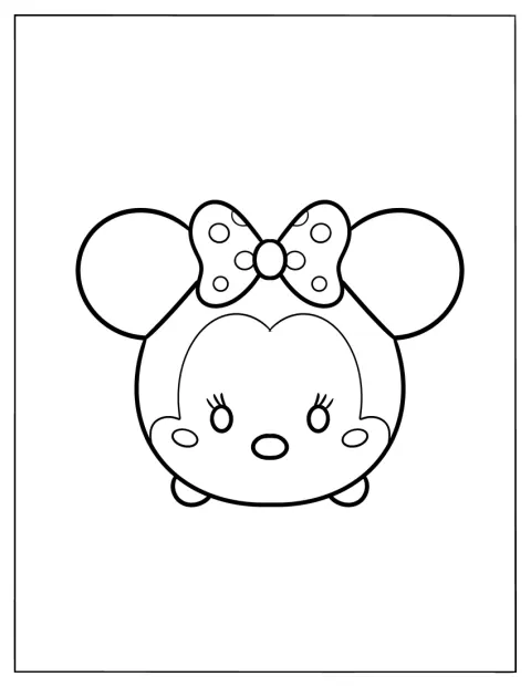 Minnie Mouse Tsum Tsum surge com o seu laço e as orelhas redondas.