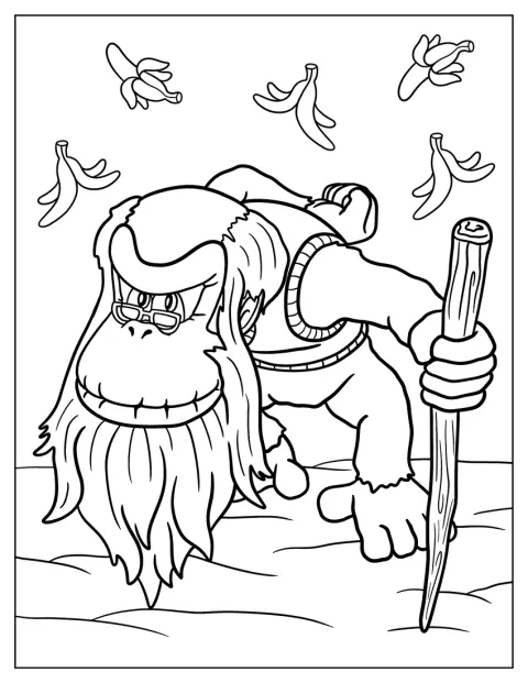 Old Man Kong Coloring Page
