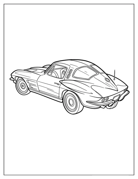 Un Chevrolet Corvette Sting Ray de 1963 luce su característica luneta partida.