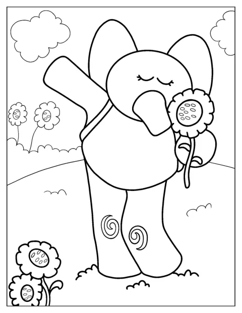 Elly Smelling A Sunflower
