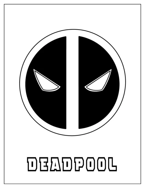 Le logo emblématique de Deadpool est représenté seul.