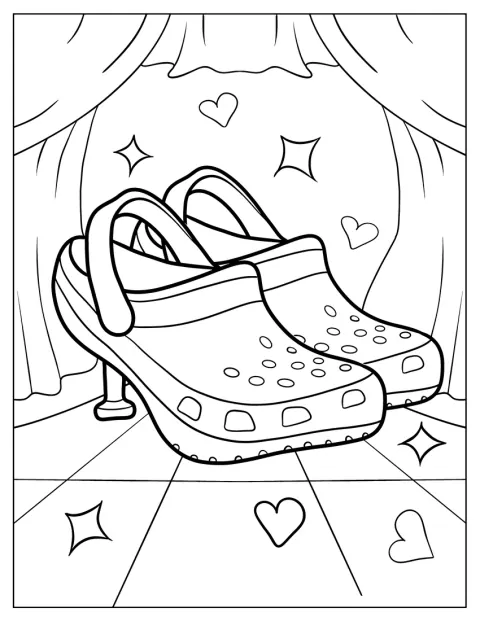 BalenciagaとCrocsのコラボによるパンプスが描かれています。
