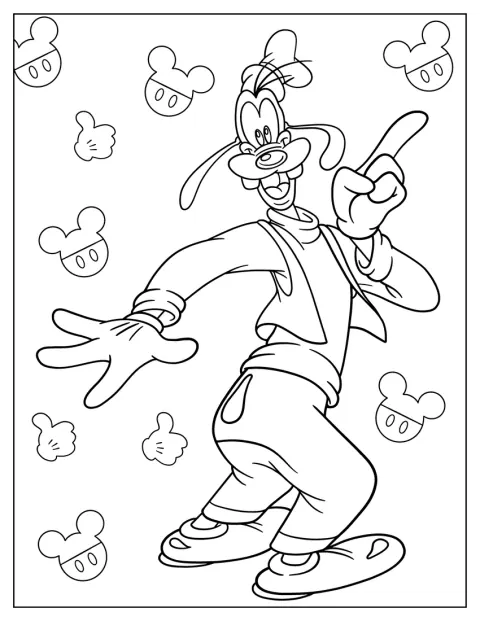 Goofy aparece con muchos detalles y su expresión característica.