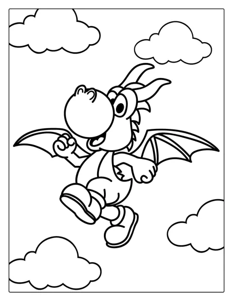 Yoshi este ilustrat într-o scenă inspirată de Spyro.
