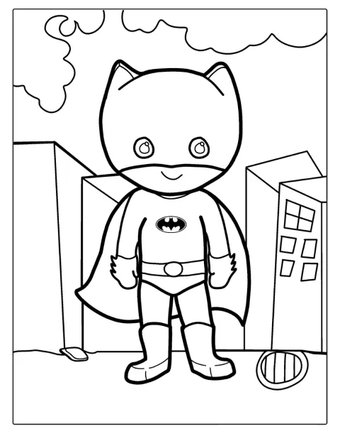 Batman egyszerű körvonalai jól kivehetők.