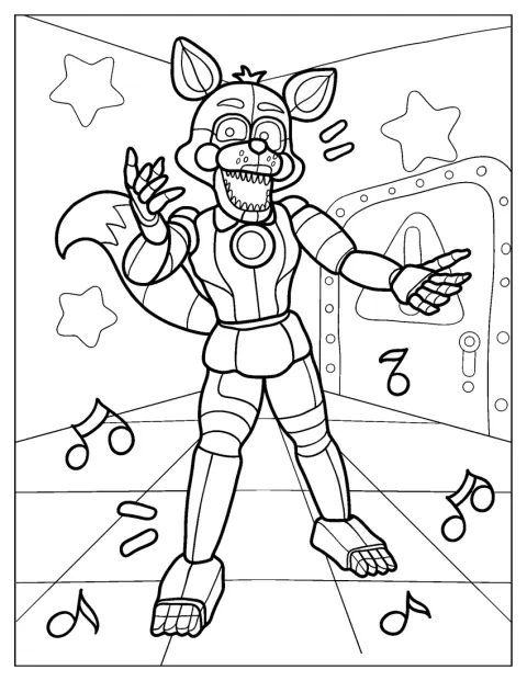 Lolbit aparece com os seus traços e detalhes bem definidos.