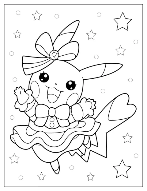 Pikachu porte une jolie robe.
