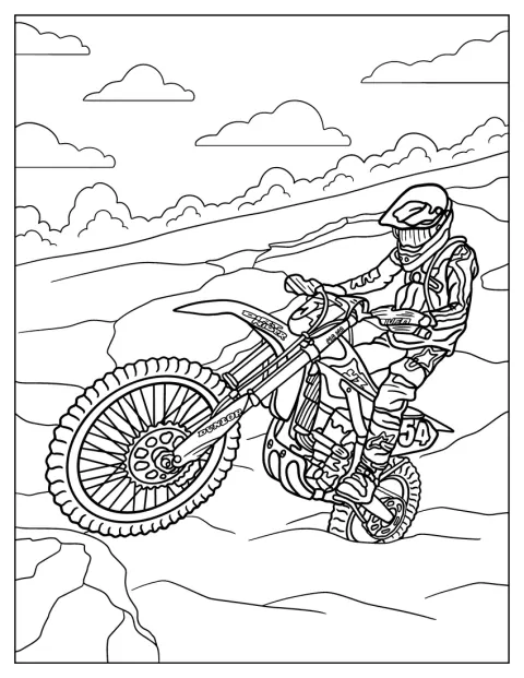 Un pilota guida una moto da cross Dunlop.