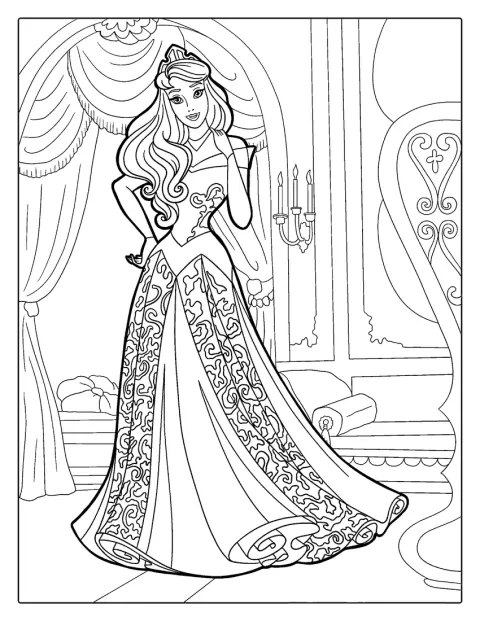 Barbie posa con un elegante vestido de princesa.