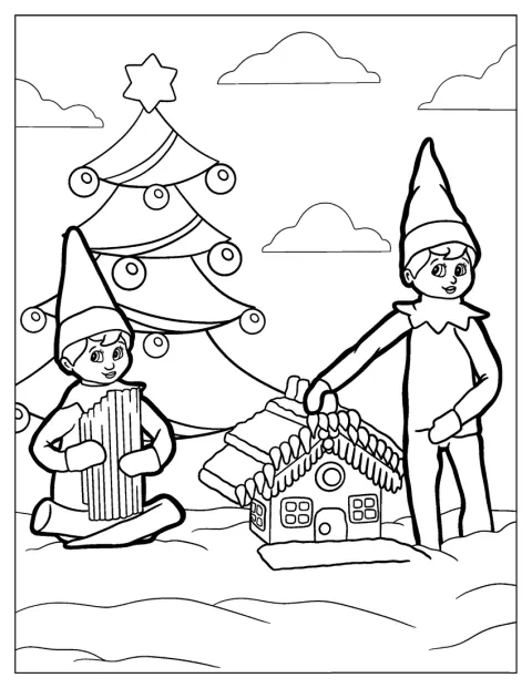 Elf On The Shelf With Christmas Tree
