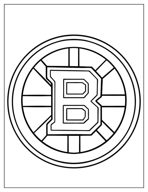 Le logo des Boston Bruins est présenté au centre de l’image.