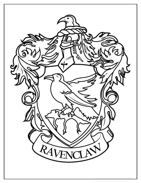 El emblema de Ravenclaw muestra el símbolo de la casa.