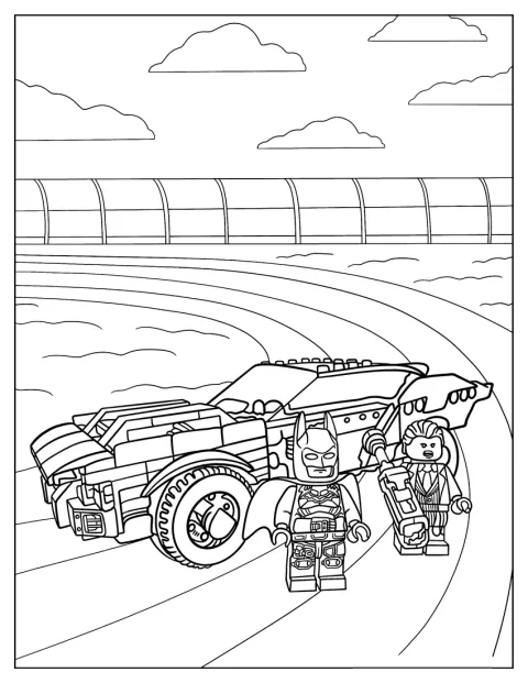 Alfred og Batman står sammen ved Batmobile i Gotham.