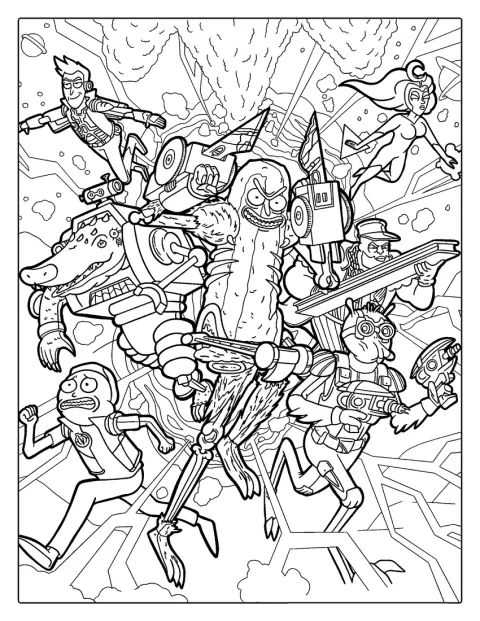 Rick e Morty aparecem juntos num desenho repleto de pormenores.