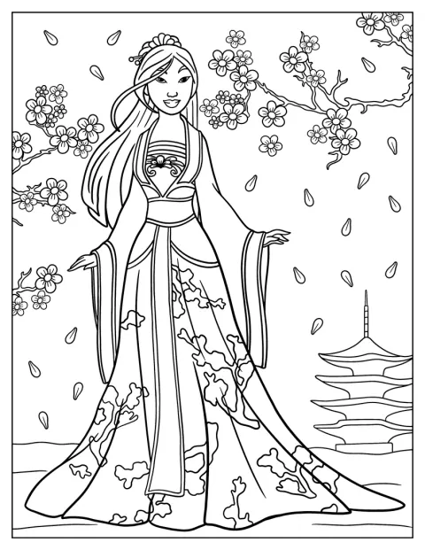 Mulan ma na sobie tradycyjny strój.