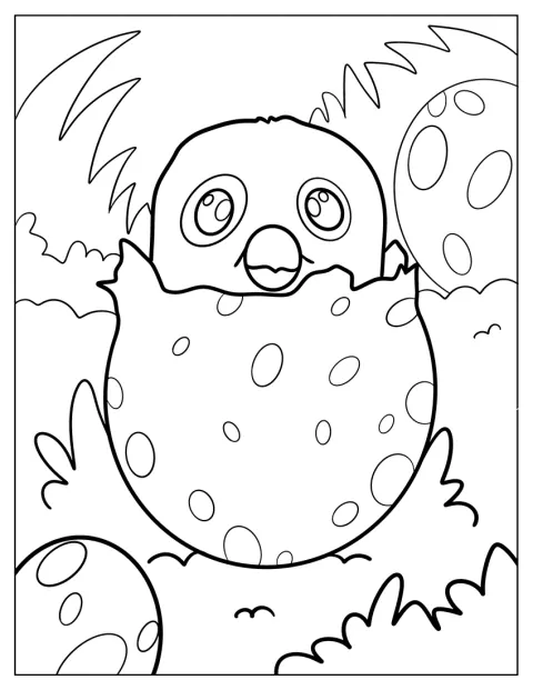 Hatchimals Coloring Page Draggle Hatching From Egg