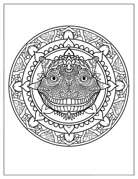 Komodo Dragon Coloring Page Mandala