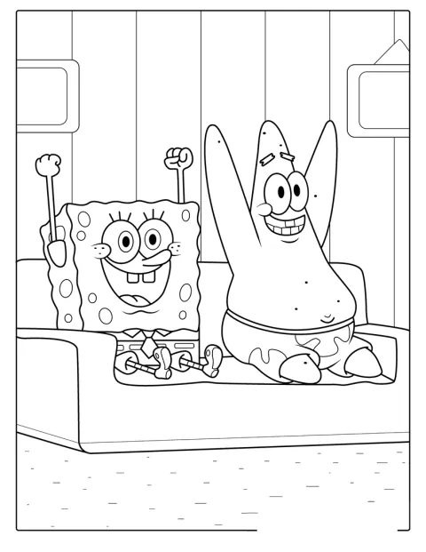 SpongeBob i Patrick wspólnie świętują w Bikini Dolnym.