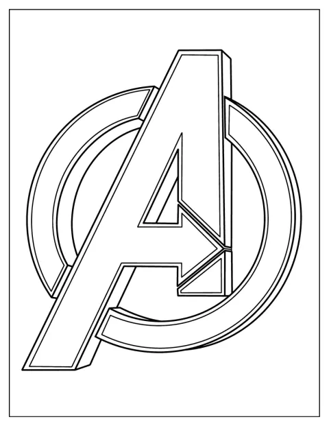 Het Avengers-logo staat centraal in beeld.