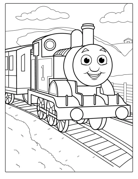 Thomas traverse la campagne en suivant une voie ferrée.