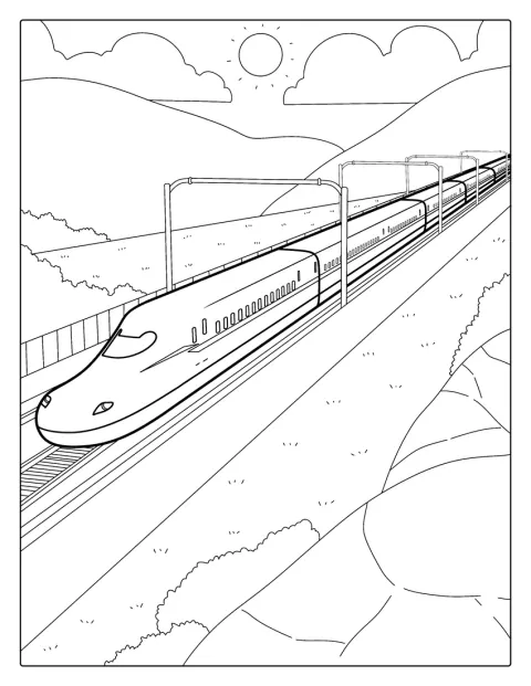 Un tren de alta velocidad recorre las vías.