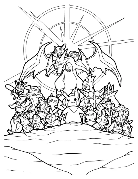 Pokémon-hahmo poseeraa kuvassa.