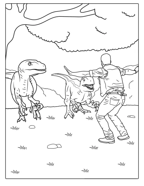 Un Velociraptor de Jurassic World aparece con aspecto amenazador.