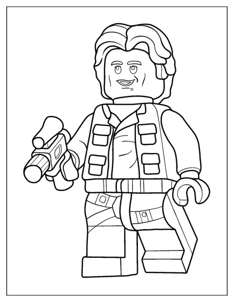 Lego Star Wars Coloring Page Of Han Solo For Preschoolers