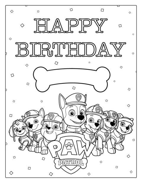 De Paw Patrol-vrienden vieren samen een verjaardag.