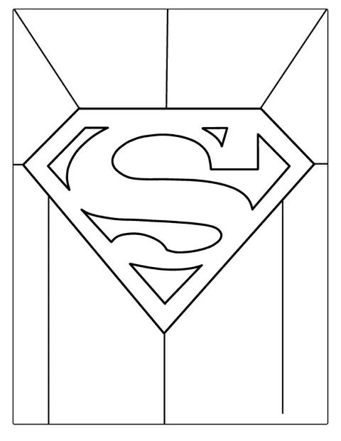 Het bekende Superman-embleem staat groot en centraal afgebeeld.