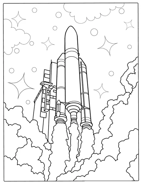Rakieta Ariane 5 startuje z platformy, zostawiając za sobą płomienie.