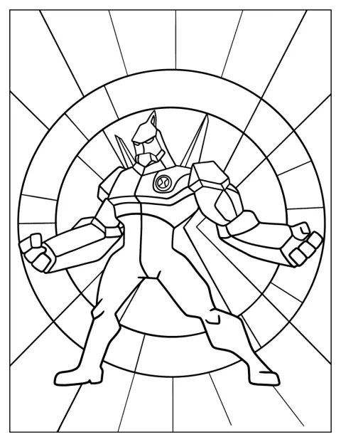Ben 10 Coloring Page Of Simple Diamondhead