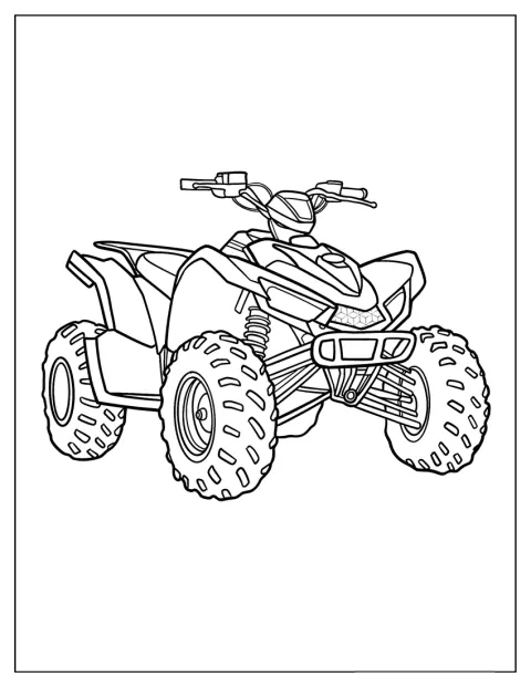 Simple ATV Coloring Page Outline For Kids