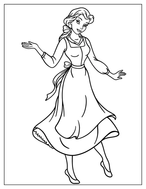 Bella aparece en un sencillo dibujo de contorno.